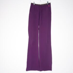 HeartSoul Womens Scrub Bottom Pants Small Tall Purple Nurse Medical Caretaker